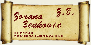 Zorana Beuković vizit kartica